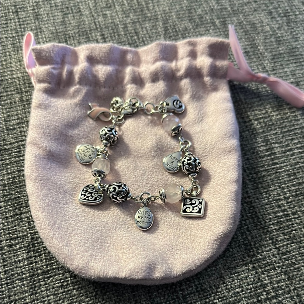 Brighton Pink Breast Cancer Charm Bracelet.